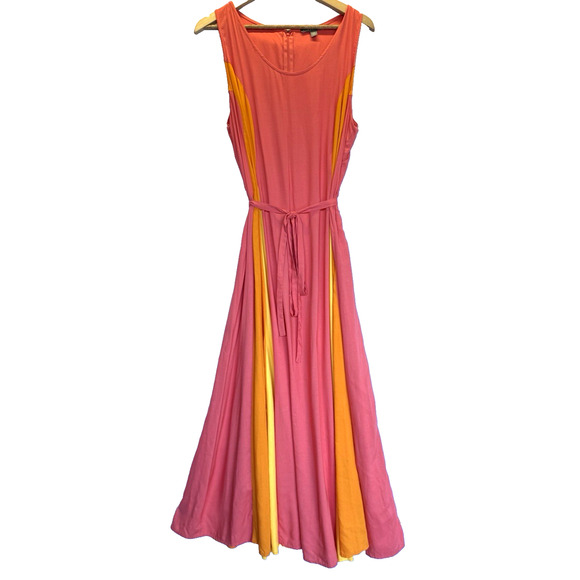 Jessica London Striped Flyaway Fit Flare Maxi Dress Size 18 Plus Belt Flowy Fem - Picture 2 of 13